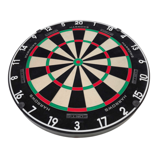 Cible de fléchettes en acier Harrows Fortis Das Bild zeigt das Harrows Fortis Steeldartboard in einer Nahaufnahme. Die Dartscheibe ist für höchste Ansprüche entwickelt.
