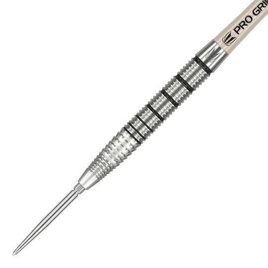 Fléchettes en acier Target EXO SP02 Swiss Point Das Bild zeigt einen Target EXO SP02 Swiss Point Steeldart. Der Dart ist silberfarben und hat eine fein gerillte Griffzone für besseren Halt.