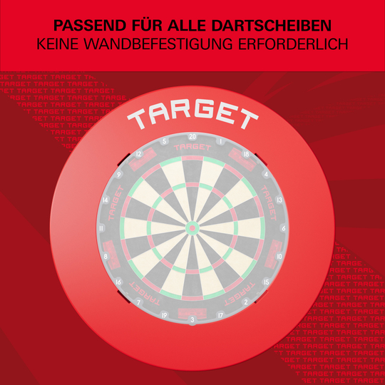 Target à encoches pour fléchettes Das Bild zeigt eine rote Umrandung für ein Dartboard. Die Struktur ist klar zu erkennen.