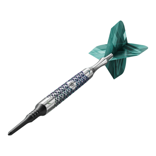 Target Rove 10 fléchettes souples Target Rove 10 Softdarts sind als komplette Darts abgebildet. Die Form ist klassisch.