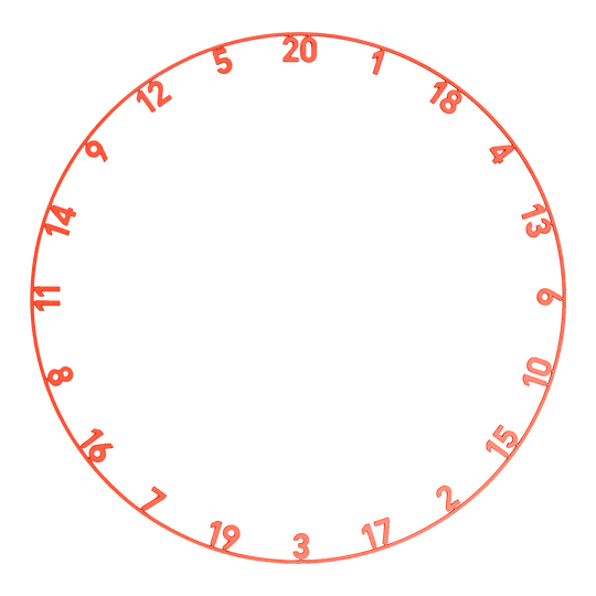 Auf dem Bild sieht man das Precise 180 Endorphine Steeldartboard mit Nummernring in der Farbe Inferno Red. Das Dartboard hat ein auffälliges rotes Design.