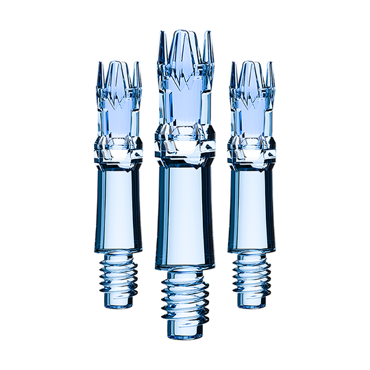Tiges de rechange pour système L de style L - Bleu clair Ein Set an blauen transparenten Ersatzshafts ist zu sehen. Die Shafts sind sortiert dargestellt.