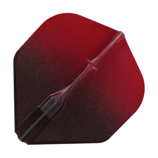 Volets L1EZ bicolores de style L Das Bild zeigt ein Dart-Flight in den Farben Schwarz und Rot. Es hat eine zweifarbige Gestaltung mit einem sanften Farbverlauf von Schwarz zu Rot.