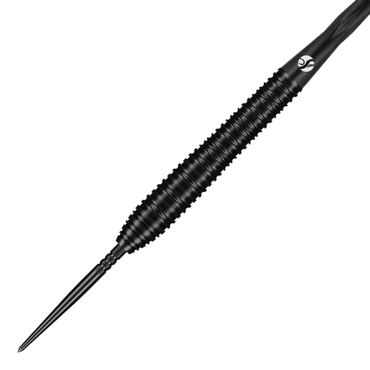 Fléchettes en acier Shot ZEN Torpedo Turbo Point - 23 g Das Bild zeigt die Shot ZEN Torpedo Turbo Point Steeldarts - 23g. Die Details der Steeldarts sind sichtbar.