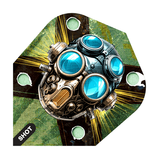Shot Badlands Krush No6 Flights Dies ist ein Bild von Shot Badlands Krush No6 Flights. Das Produkt zeigt Dart-Flights in einem ansprechenden Design.