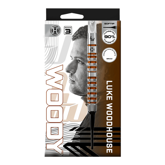 Fléchettes souples Luke Woodhouse série 3 de Harrow - 18 g Hier ist das Produkt Harrows Luke Woodhouse Series 3 Softdarts - 18g zu sehen. Das Foto stellt die Softdarts in der 18-Gramm-Ausführung dar.