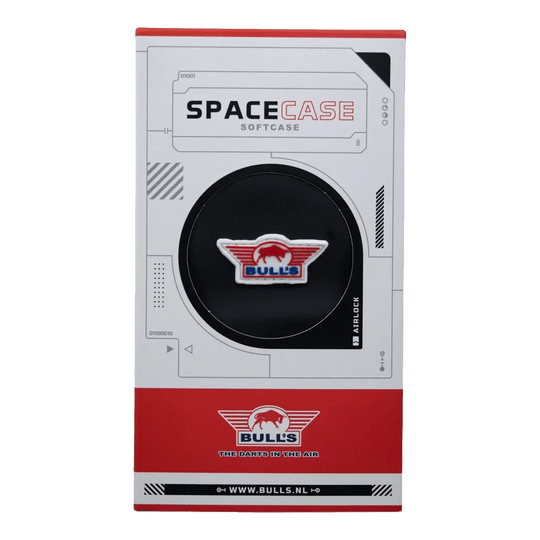 Étui souple Bulls NL Spacecase noir et rouge Das Bild zeigt das Produkt Bulls NL Spacecase Softcase in Schwarz-Rot. Es handelt sich um ein Softdart-Case für Dartpfeile und Zubehör.