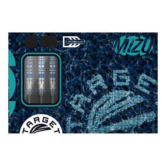 Fléchettes en acier Target Japan Mizu Series 02 Swiss Point Das Bild zeigt die Target Japan Mizu Series 02 Swiss Point Steeldarts. Die Darts zeichnen sich durch ihr Design und ihre Qualität aus.