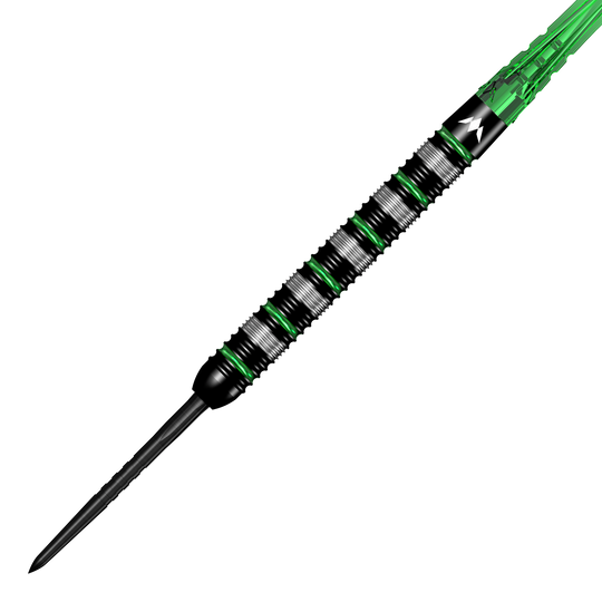 Fléchettes Mission en acier moldavite - 23 g Mission Moldavite Steeldarts - 23g ist auf diesem Bild zu sehen. Hier werden Steeldarts mit einem Gewicht von 23g dargestellt.
