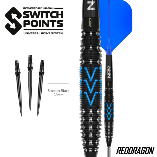 Fléchettes en acier Red Dragon AMP Torpedo Switch Point Hier sieht man die Red Dragon AMP Torpedo Switch Point Steeldarts. Diese Darts sind für präzises Werfen entwickelt worden.