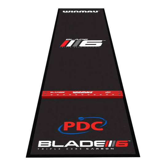 Das Bild zeigt die Winmau Pro Zone Precision Blade 6 Soft Dartmatte. Diese Dartmatte bietet einen optimalen Schutz für den Boden beim Dartspielen.