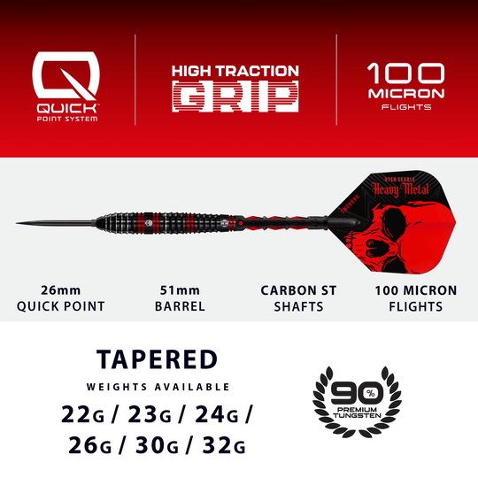 Harrows Ryan Searle 90% Steeldarts Quick Point Steeldarts Zu sehen ist der Harrows Ryan Searle 90% Steeldarts Quick Point Steeldarts. Diese Dartpfeile bieten eine professionelle Qualität für anspruchsvolle Spieler.