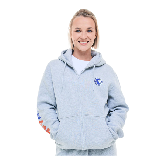 Sweat à capuche zippé Löwen Collection Das Bild zeigt den Löwen Kollektion Zip-Hoodie. Es handelt sich um einen bequemen Hoodie mit Reißverschluss.