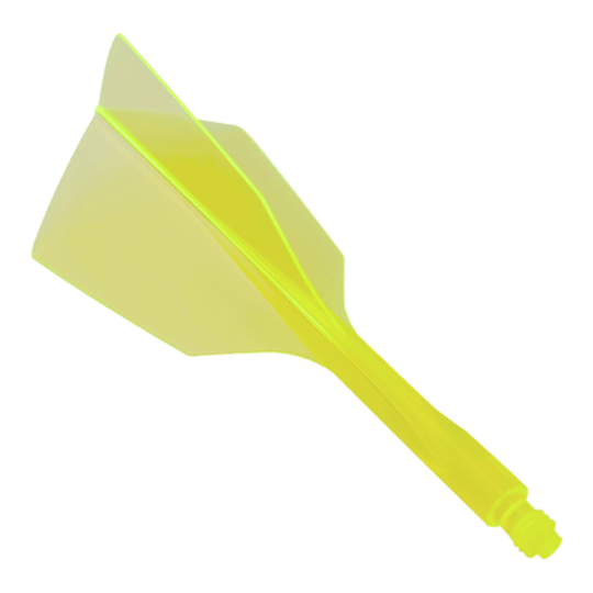 Condor Ax 120 Flight System Jaune fluo - Étroit Das Bild zeigt ein Condor Axe 120 Flight-System in Neon-Gelb mit schmalem Design. Es handelt sich um einen einteiligen Dartflug und -schaft.