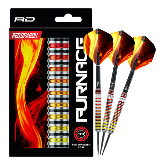 Fléchettes en acier Red Dragon Furnace Auf dem Bild sind die Red Dragon Furnace Steeldarts vollständig abgebildet. Das Produkt wird in seiner Gesamtheit präsentiert.