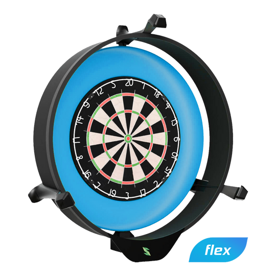 Scolia Home 2 FLEX - Système de notation électronique automatique avec anneau lumineux 2026 Das Bild zeigt das Produkt „Scolia Home 2 FLEX – Electronic Score System mit Beleuchtungsring“. Es ist ein elektronisches Punktesystem für Dartscheiben mit einem leuchtenden Ring zur besseren Sichtbarkeit.