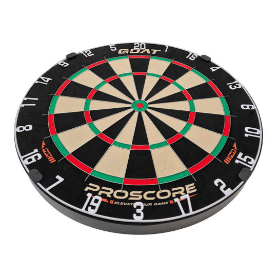 Cible de fléchettes en acier GOAT Proscore PWR Hier ist das GOAT Proscore PWR Steeldartboard zu sehen. Das Produkt bietet ideale Bedingungen für Steeldartfans.