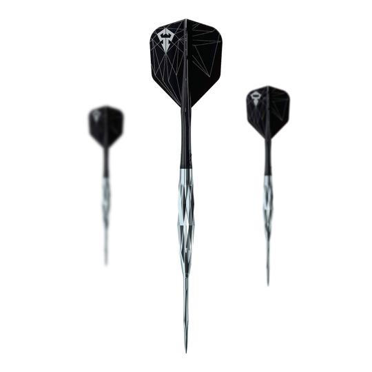 Fléchettes en acier Hyperion de la série Caliburn Starships - 22 g Auf dem Bild sind die Caliburn Starships Series Hyperion Steeldarts im Set zu sehen. Sie eignen sich perfekt für Steeldart-Enthusiasten.