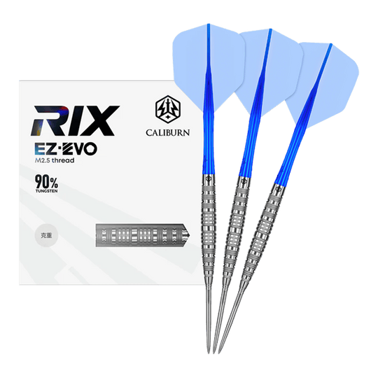 Fléchettes en acier Caliburn Rix EZ-EVO R6 Auf dem Bild ist der Caliburn Rix EZ-EVO R6 Steeldarts vollständig dargestellt. Die Details und das Design sind gut sichtbar.