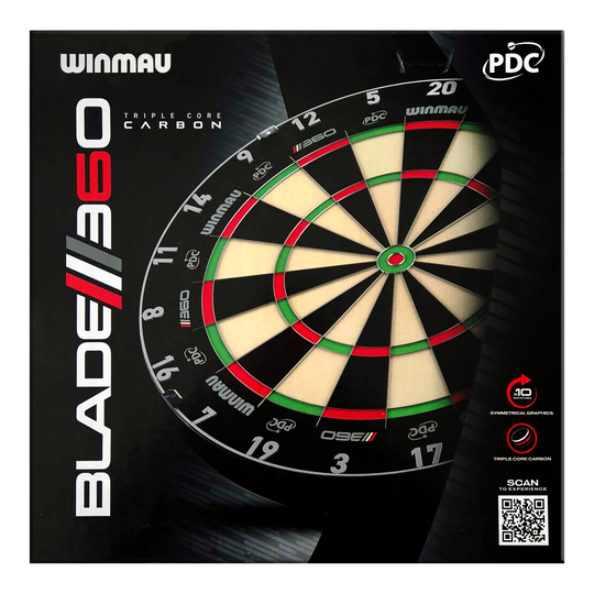 Cible de fléchettes en acier Winmau Blade 6 Triple Core 360 Das Bild zeigt ein Dartboard. Der Dateiname lautet '3060_Winmau_Blade_360_Steeldartboard_5'.