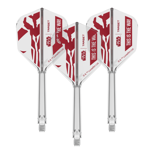 Coffret Target Star Wars K-Flex Mandalorian No6 Flights Zu sehen ist '410625_Target_StarWars_K-Flex_ThisIsTheWay_No6_Flights_33mm_2b'. Es handelt sich vermutlich um weitere 'This Is The Way' Dart-Flights.