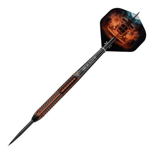 Bullet Hotrod Steeldarts werden abgebildet. Der Fokus liegt auf einem Dartpfeil aus der Produktreihe.