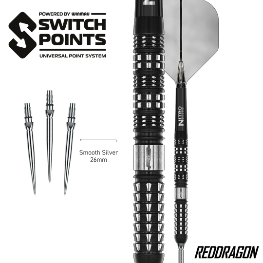 Fléchettes en acier parallèles Red Dragon Recon Auf dem Bild sind die Red Dragon Recon Parallel Steeldarts zu sehen. Die Darts haben ein paralleles Barrel-Design für gleichmäßigen Griff.