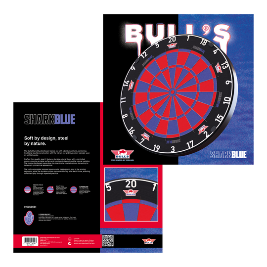 Cible de fléchettes en acier Bulls NL Shark Blue Pro
