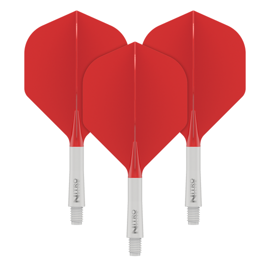 Ailettes Red Dragon Nitroflite - Tige blanche, ailettes rouges n°2 Abgebildet ist ein Red Dragon Nitro Flite Dart Flight, Weiß und Rot, No2, Short (22mm). Dieses Ersatzteil wird für Dartpfeile verwendet.