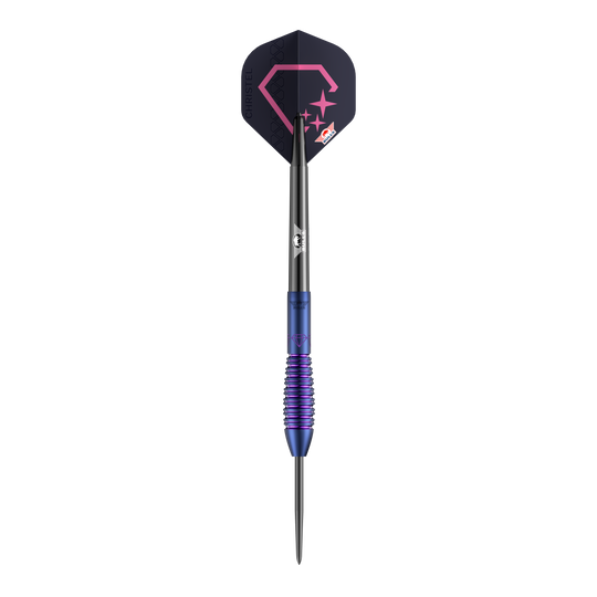 Bulls NL Christel Timmermans Satellite 90 fléchettes en acier 25g Das Foto zeigt die Bulls NL Christel Timmermans Satellite 90 Steeldarts 25g. Diese Darts sind bekannt für ihre präzise Verarbeitung.