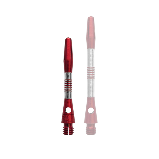 Tiges en aluminium Cetra Bulls NL - Rouge Bild zeigt rote Aluminium Shafts mit einer Länge von 34 mm. Es handelt sich vermutlich um Zubehör für Darts.