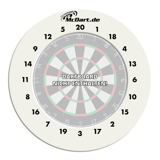 McDart HD Zahlen Surround Das Bild zeigt ein weißes Dartboard-Surround. Es handelt sich um das Produkt aus dem Dateinamen: DBS-HD-weiss McDart HD Zahlen Surround Weiß.