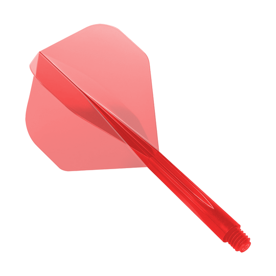Condor Axe Clear Red Système de vol standard Das Bild zeigt das Produkt "Condor Axe Clear Red Flight-System Standard". Es ist ein rotes, durchsichtiges Dart-Flight-System in Standardform.
