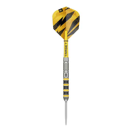 Fléchettes en acier Target Buzz 01 Swiss Points Das Bild zeigt Target Buzz 01 Swiss Points Steeldarts. Es handelt sich um hochwertige Steeldarts für Präzisionswürfe.