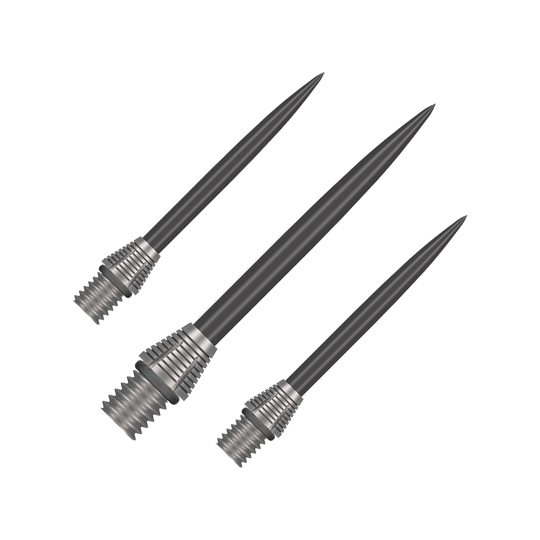 Points de conversion Shot Tactra - 34 mm Das Bild stellt die Shot Tactra Conversion Points - 34 mm dar. Diese Spitzen sind ideal zur Umwandlung von Softdarts in Steeldarts.