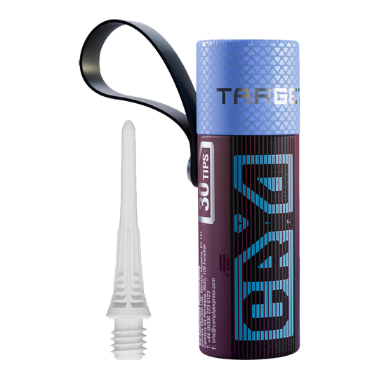 Pointes de fléchettes Target Cryo Soft, paquet de 30 - Blanches Target Cryo Softdartspitzen 30er Pack - Weiß sind in einer Packung zu sehen. Die weißen Spitzen eignen sich für Softdarts.