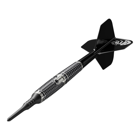 Fléchettes souples Target Japan Paul Lim The Legend GEN9 - 20 g Target Japan Paul Lim The Legend GEN9 Softdarts - 20g werden hier aus einem anderen Blickwinkel präsentiert. Das Bild betont die Form und Verarbeitung der Darts.