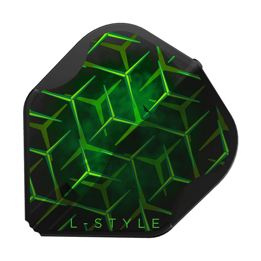 Ailettes L-L-Styleukas Wenig V1 noires L1EZ L-Style Lukas Wenig V1 Black L1EZ Flights sind als Einzelstück mit mattem Finish abgebildet. Die schwarze Farbe hebt die Struktur hervor.