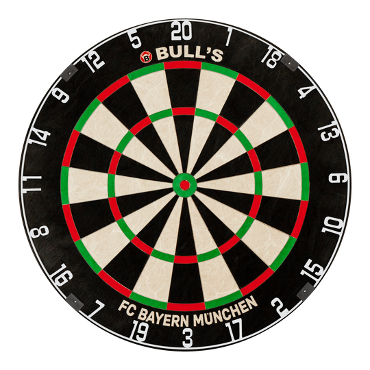 Cible de fléchettes en acier à poils Bulls FC Bayern Munich Auf dem Foto ist das Bulls FC Bayern München Bristle Steeldartboard zu sehen. Diese Dartscheibe ist mit dem Branding des FC Bayern München gestaltet.