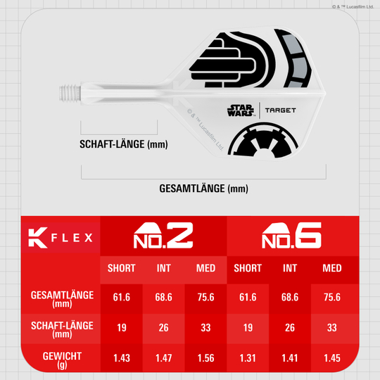 Target Star Wars K-Flex Stormtrooper No6 Flights Hochwertige Dart-Flights mit Stormtrooper-Design. Perfekt für Star Wars Fans und Dartsportler.