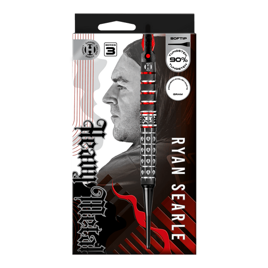 Fléchettes souples Ryan Searle Series 3 de Harrow Abgebildet ist Harrows Ryan Searle Series 3 Softdarts. Es handelt sich um einen Satz moderner Softdarts für Dartspieler.