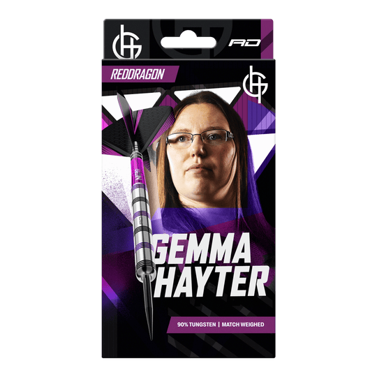 Fléchettes en acier Red Dragon Gemma Hayter - 22 g Abgebildet sind die Red Dragon Gemma Hayter Steeldarts - 22g. Die Darts sind für das Steeldartspiel konzipiert.