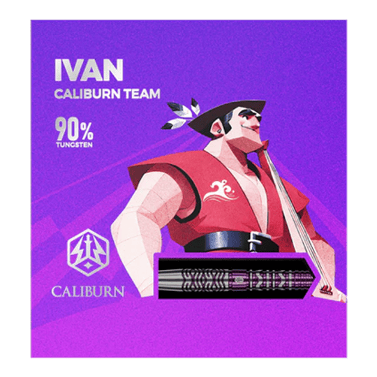 Caliburn Awakening Ivan Softdarts - 20 g Das Bild stellt die Caliburn Awakening Ivan Softdarts - 20g dar. Diese Darts sind optimal für Softdart-Enthusiasten.