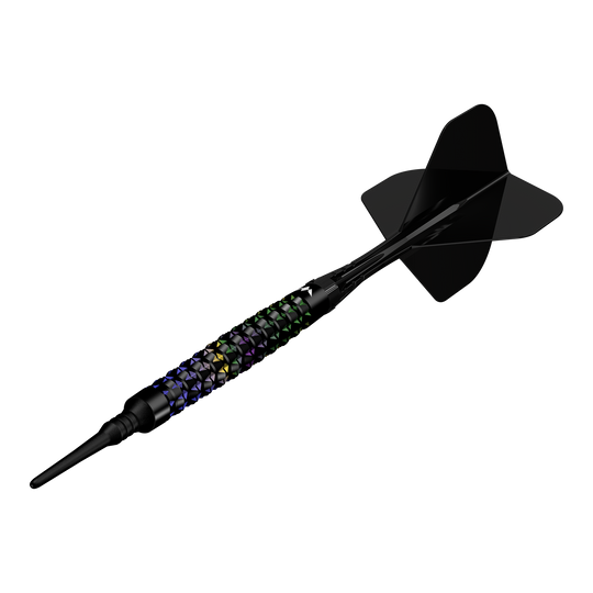 Abgebildet sind die Mission Black Opal Softdarts - 20g. Die Softdarts sind klar erkennbar dargestellt.