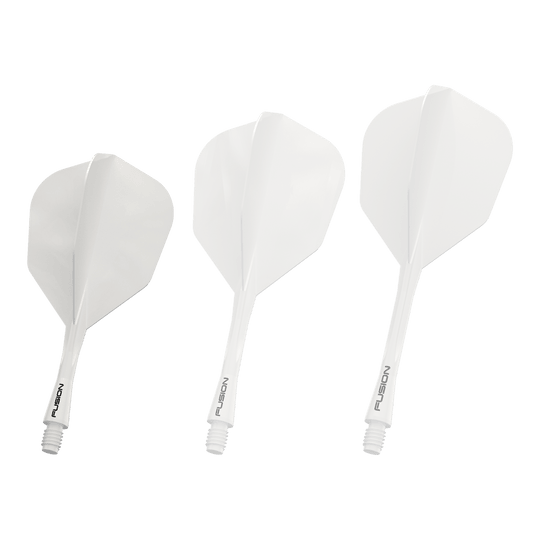 Système d'arbre de vol Winmau Fusion n° 6 Blanc massif Auf diesem Bild sieht man das Winmau Fusion Flight Shaft System No6 in Weiß, 22mm. Es handelt sich um eine Komponente für Dartpfeile.