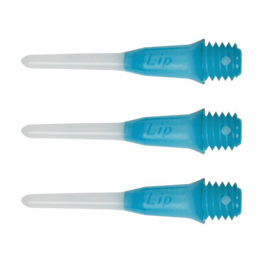 Embouts à lèvres courts bicolores L-Style (paquet de 30) Das Bild zeigt das Produkt 'L-Style Two Tone Short Lippoints Hellblau (30er Pack)'. Es handelt sich wahrscheinlich um ein Set hellblauer Spitzen für Dartpfeile.