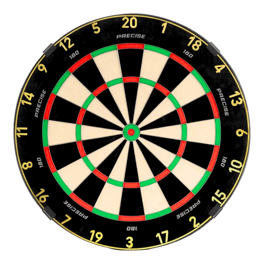 Cible de fléchettes Precise 180 Endorphine en acier avec anneau numéroté - Or Auf dem Bild ist das Precise 180 Endorphine Steeldartboard mit Nummernring in Gold dargestellt. Die Scheibe bietet einen edlen Look mit goldenem Zahlenring.
