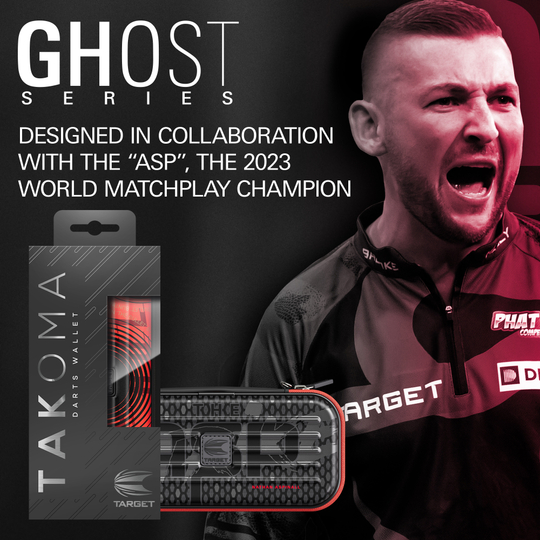 Étui à fléchettes Takoma Ghost Series Nathan Aspinall Zu sehen ist das Takoma Ghost Series Nathan Aspinall Dartcase. Es dient zum sicheren Transport und zur Aufbewahrung von Dartpfeilen.
