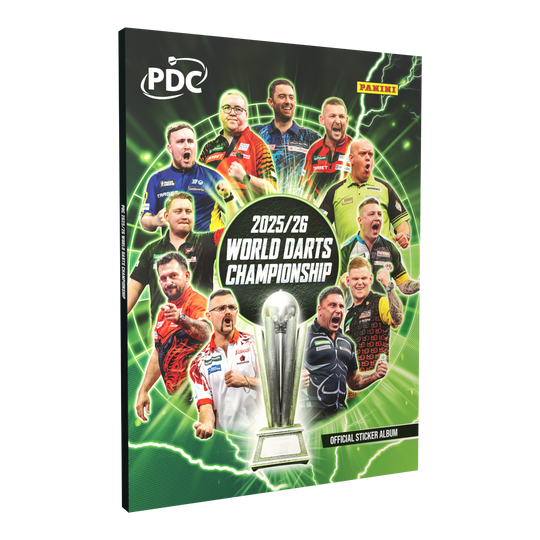 Panini PDC Championnat du monde de fléchettes 2025/26 - Album collector officiel à couverture rigide avec autocollants Das Produkt zeigt das Panini PDC World Darts Championship 2025/26 - Official Sticker Hardcover Sammelalbum. Es ist ein offizielles Sammelalbum für Dart-Sticker.