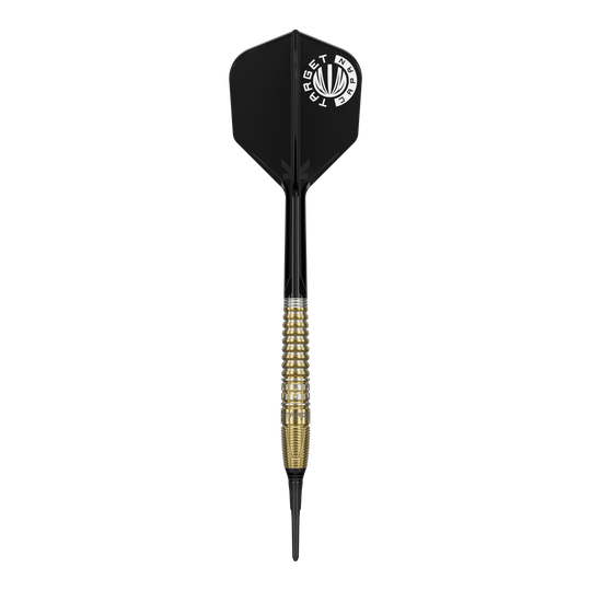 Die Abbildung zeigt die Target Japan Prime Series Harith Lim HotShot GEN3 Softdarts mit einem Gewicht von 18g. Das Produkt ist modern gestaltet und ideal für Dartspieler.
